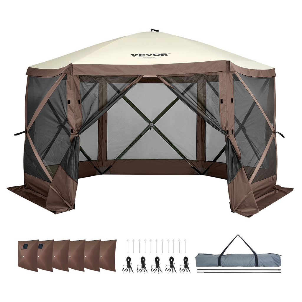 VEVOR Carpa plegable con toldo de 6 lados 6 paños de 11,5 x 11,5