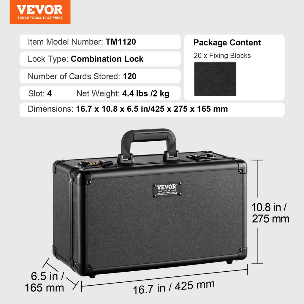 Caja de almacenamiento de tarjetas clasificadas VEVOR 4 ranuras