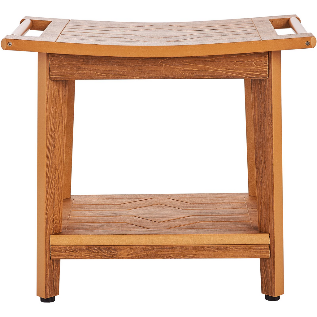 Banco de ducha de madera de polietileno VEVOR de 21 x 14 x 18,5 pulgadas