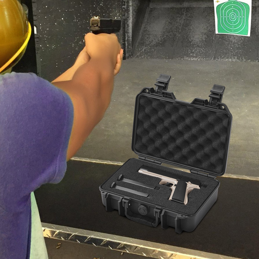 Estuches rígidos para pistola VEVOR con espuma de PU precortada Estuche para pistola con cerradura para 1 pistola