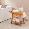 Banco de ducha de teca VEVOR de 22 x 14,4 x 18,5 pulgadas, taburete de ducha de madera para baño