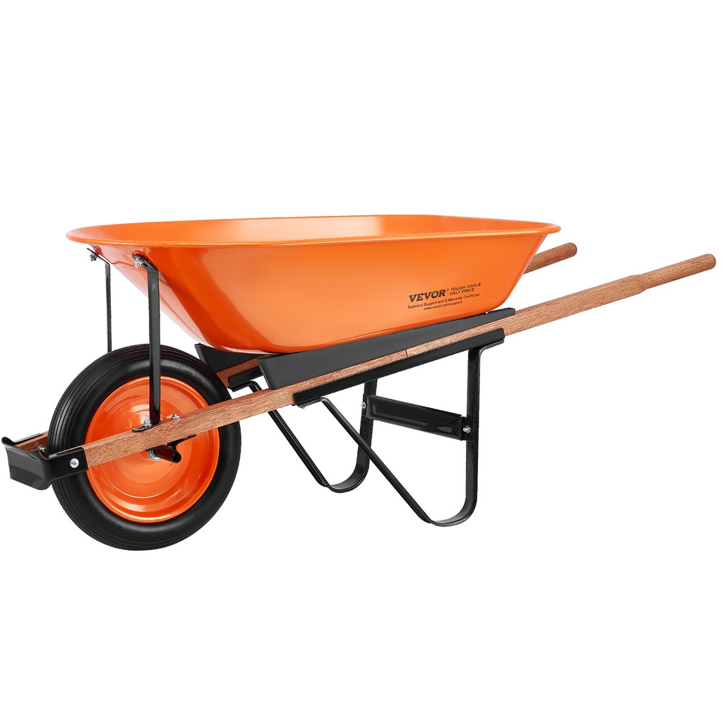 VEVOR Wheelbarrow Cart One Wheel Garden Dump Cart 330 lbs Yard Utility Cart