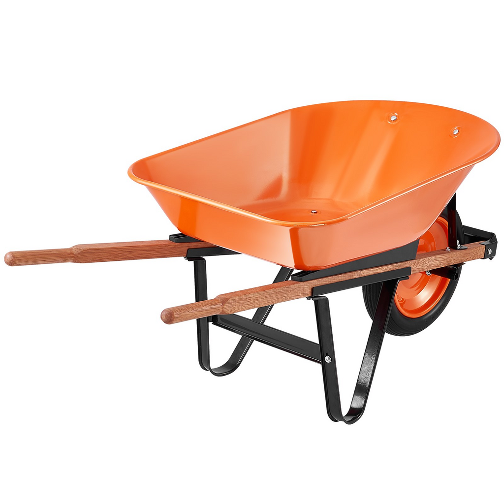 VEVOR Wheelbarrow Cart One Wheel Garden Dump Cart 330 lbs Yard Utility Cart