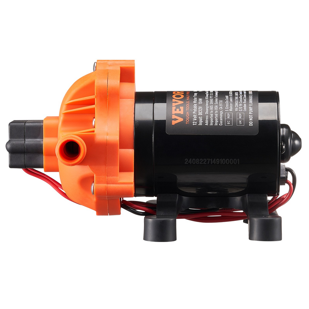 Bomba de diafragma VEVOR de 12 V, 3,5 GPM, 13,25 l/min, interruptor de presión de bomba de agua de 3 cámaras