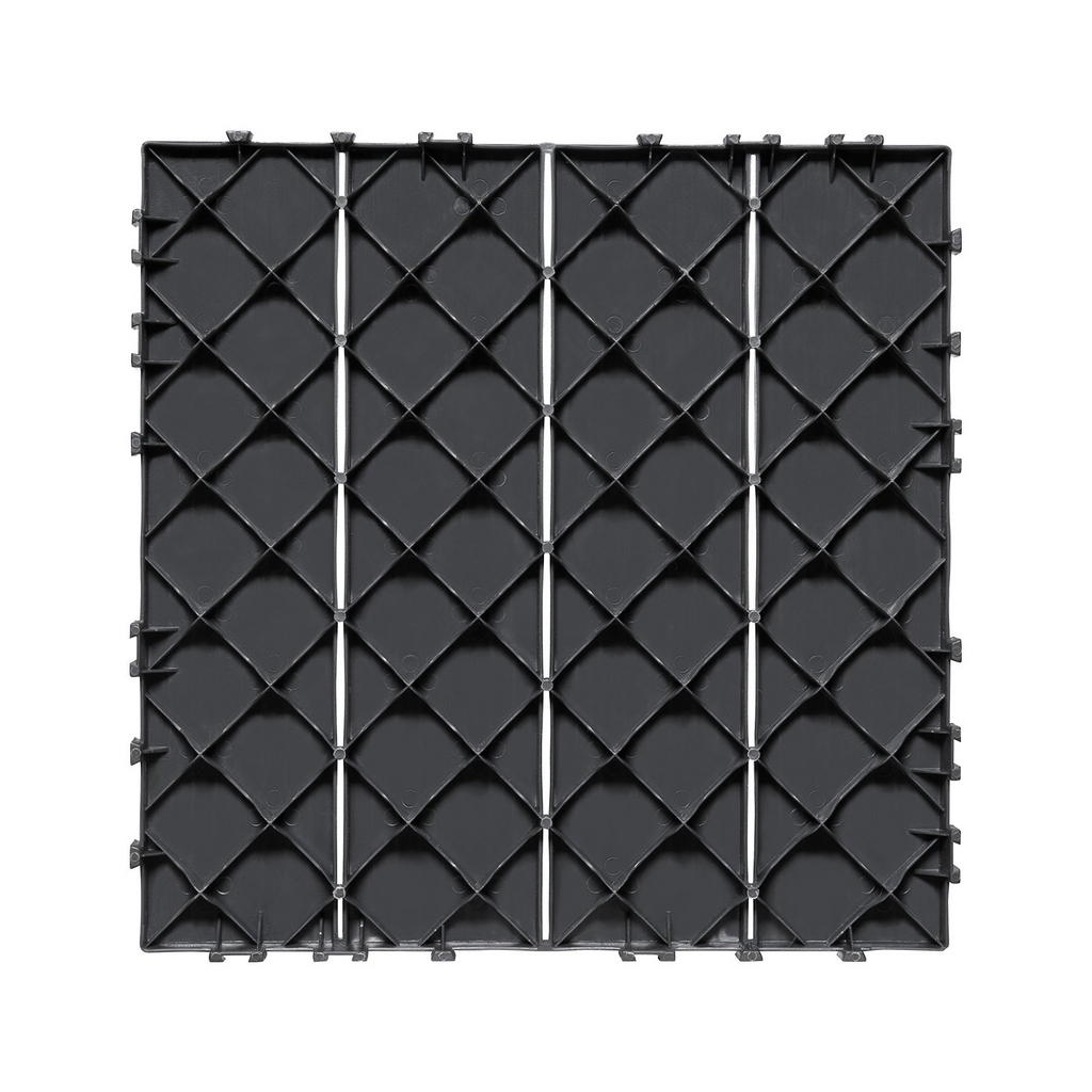 Baldosas entrelazadas para terraza VEVOR paquete de 36, 12" x 12" de plástico para porche color gris oscuro