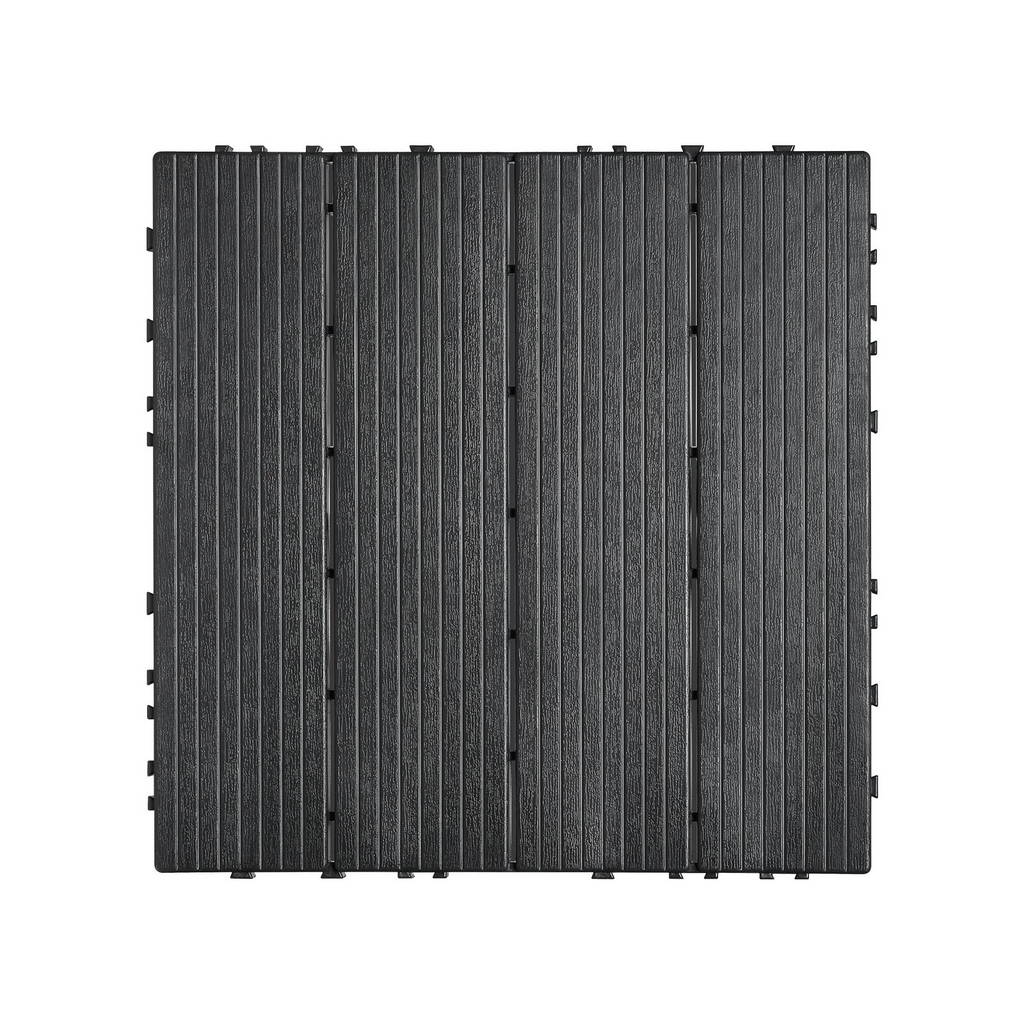 Baldosas entrelazadas para terraza VEVOR paquete de 36, 12" x 12" de plástico para porche color gris oscuro