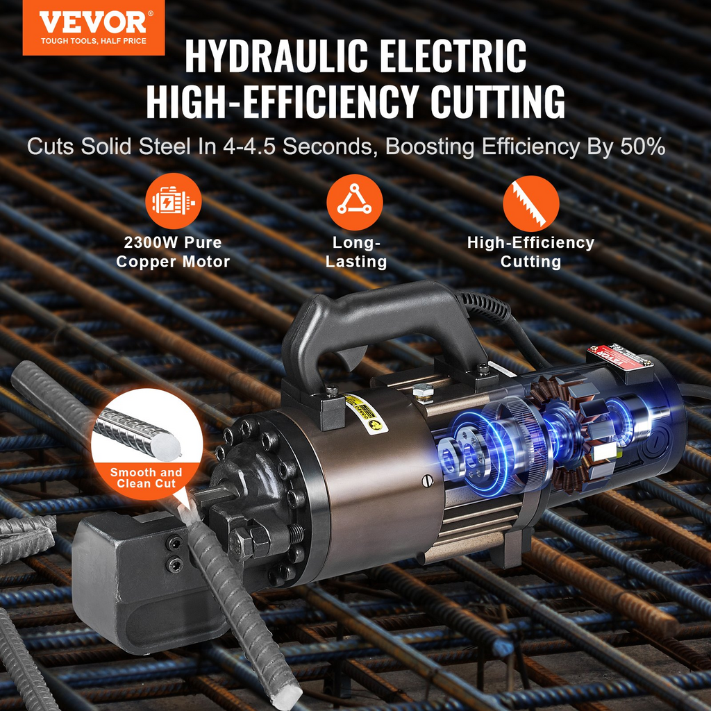 Cortadora de varillas hidráulica eléctrica, 1,26 pulgadas