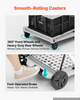 Carrito de compras plegable con ruedas, capacidad de 90 kg