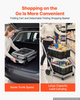 Carrito de compras plegable con ruedas, capacidad de 90 kg