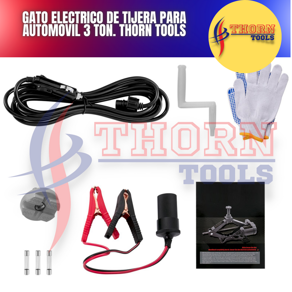 Gato Electrico de Tijera para automovil 3 Ton. Thorn tools