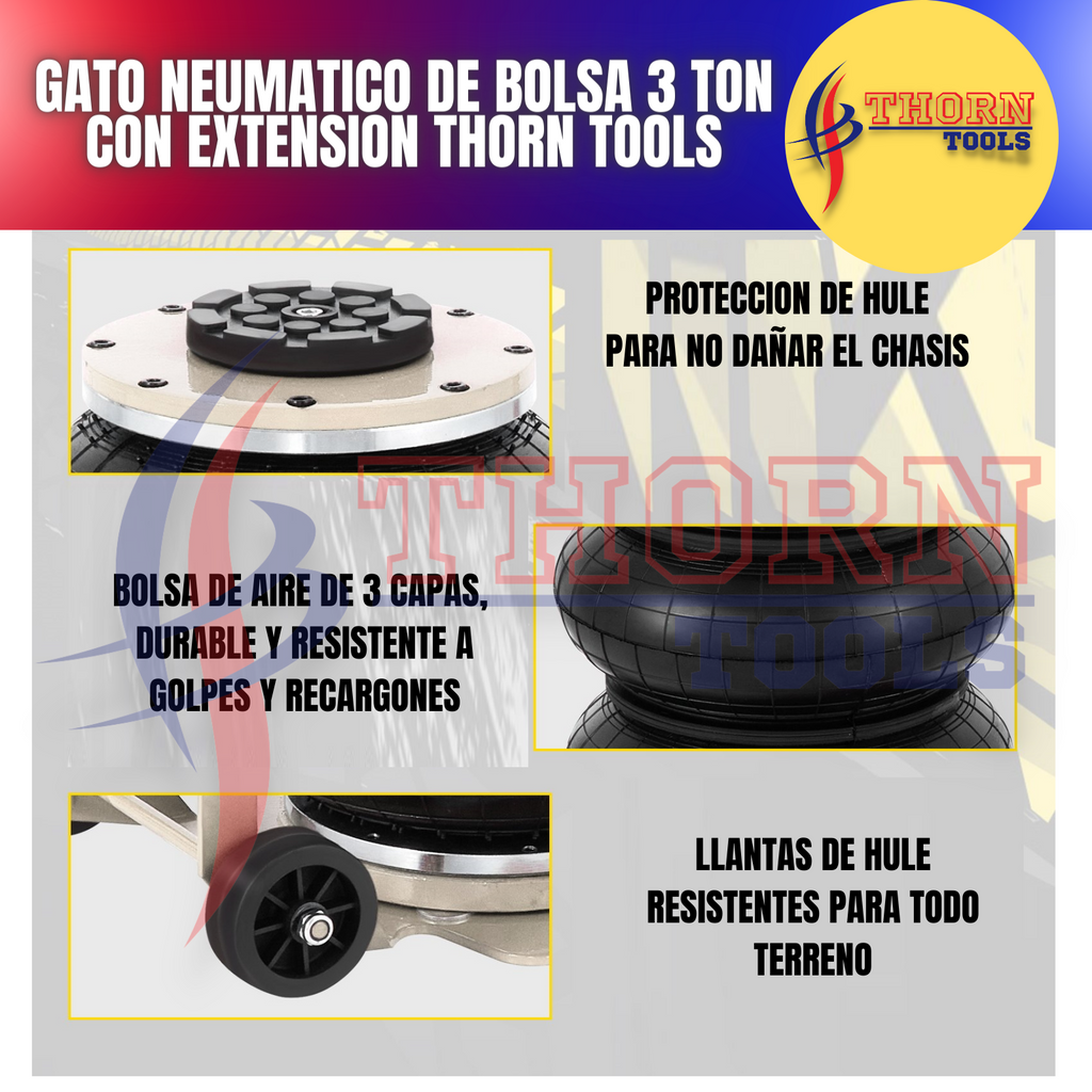 Gato Neumatico De Bolsa 3 Ton Con Extension Thorn tools