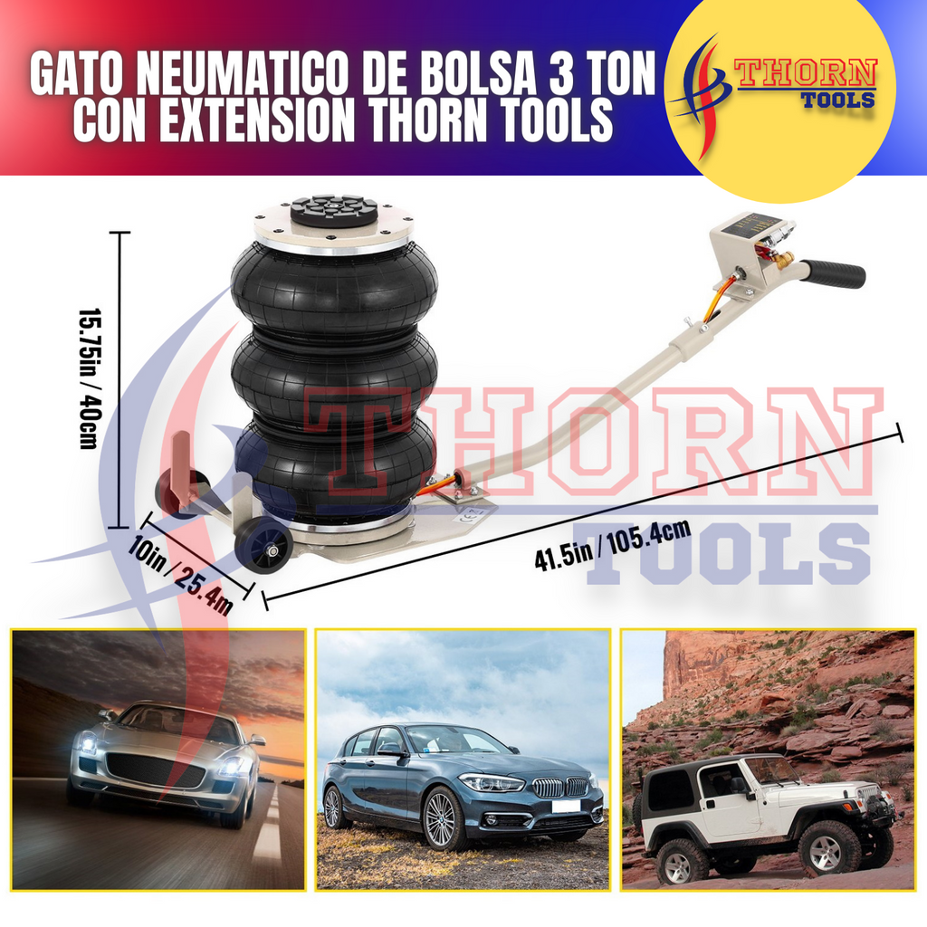Gato Neumatico De Bolsa 3 Ton Con Extension Thorn tools